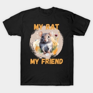 Watercolor Rat My Rat My Friend T-Shirt